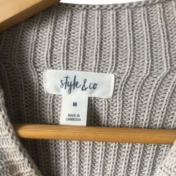 Style & Co Medium Tan Sweater Dress | Cozy, Casual Knit Dress - Picture 5 of 7